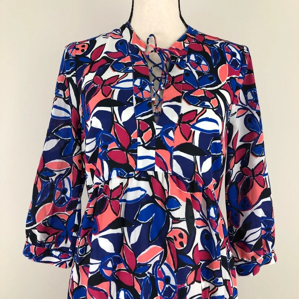 J. Crew Lace-up printed dress